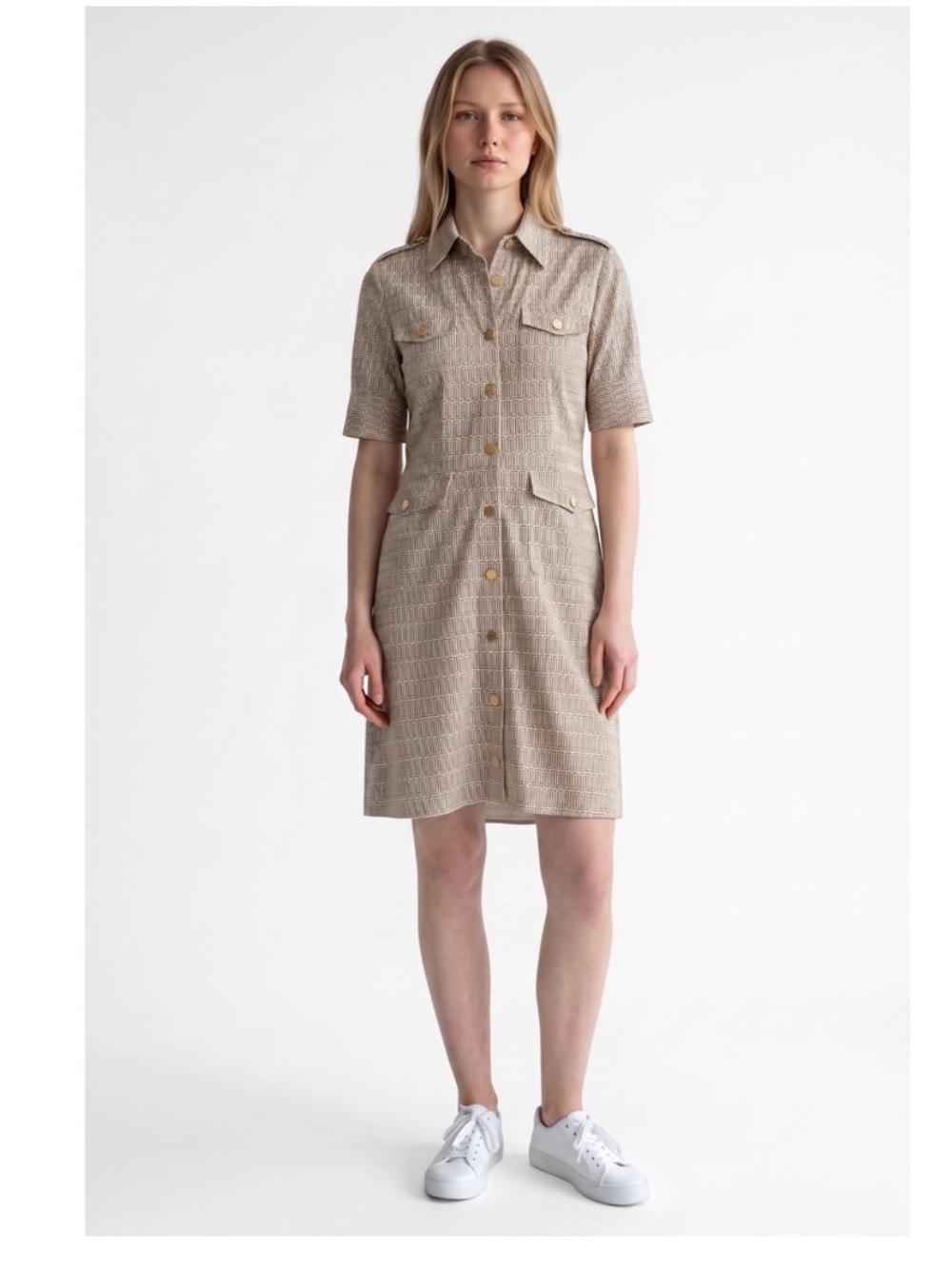 Tory Burch Geometric Print Ryder Shirt Dress
